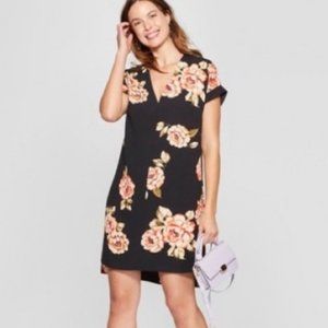 ⭐️ Floral V Neck Straight Boho Peasant High Low Dress